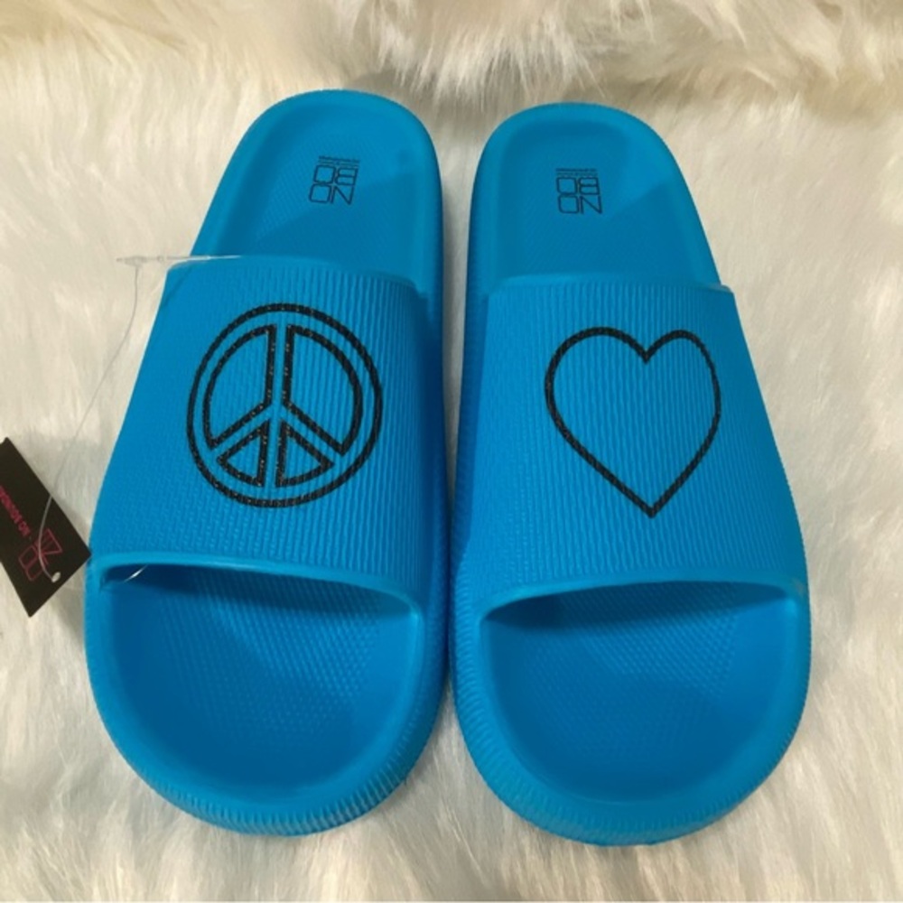 No Boundaries Shoes Blue Slides-Sandal’s Women’s Size 10 Slip On New‎ With Tags